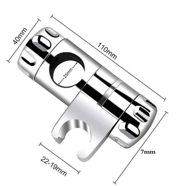 Duschhuvudhållare, 25 mm justerbar ersättningshållare krom