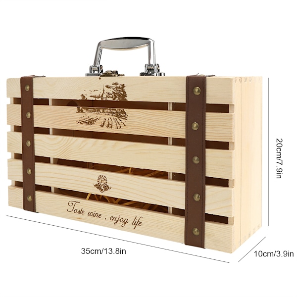 Elegant Hulten Trevinboks for To Flasker Rødvin - Slank Rett Bar Design