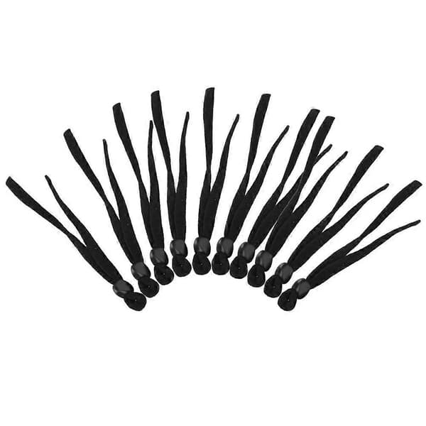 200 st elastiska band justerbart spänne stretchig öronögla rep snöre för sömnad Black Flat