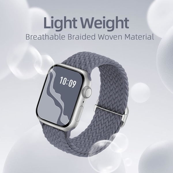 Flettet Stretchy Solo Loop kompatibel til Apple Watch Band 4pcs 5 38/40/41mm