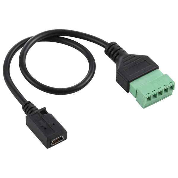 (Ny) Mini 5-benet hun til 5-benet stikbare terminaler Loddefri USB-stik Loddefri forbindelseskabel, længde: 30 cm Not Specified