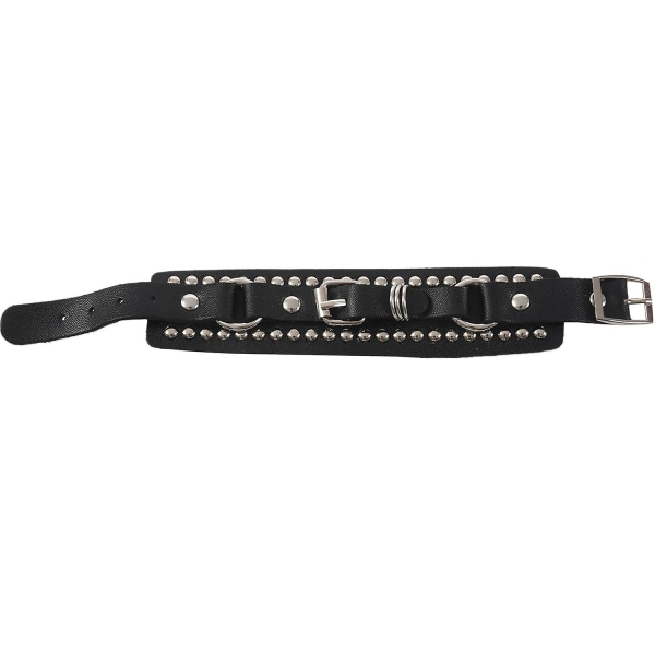 Punk Stud Fashion Unisex läderbälte Armband Armband (svart)