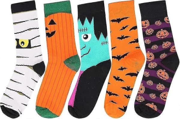 5 par Halloween Happy Halloween Græskarstrømper Halloween gaver20240603