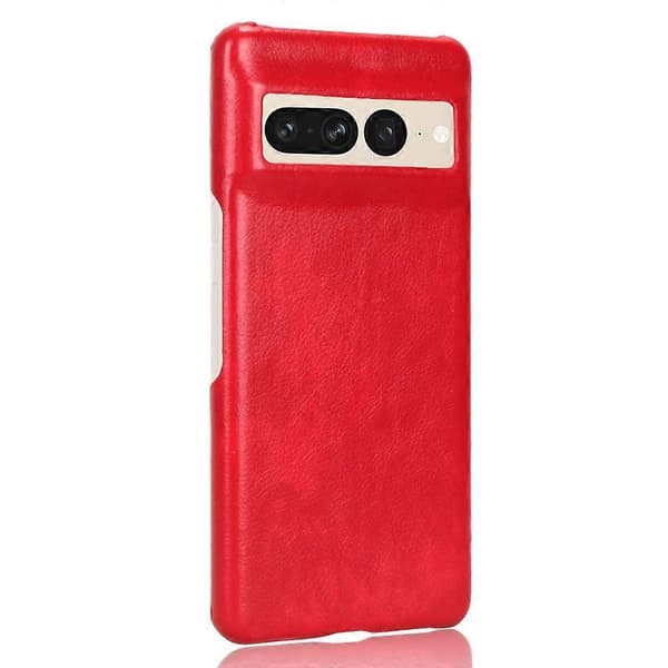 【Ny】 Til Google Pixel 7 Pro 5G Støtsikkert PC + PU-deksel med litchitekstur Red