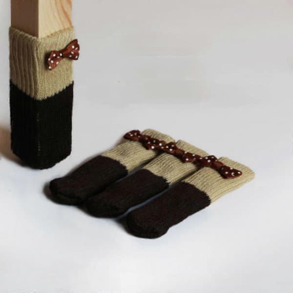 12 st stolsbensstrumpor, stickad rosettdesign möbelbordsgolvskydd (3 olika stilar)