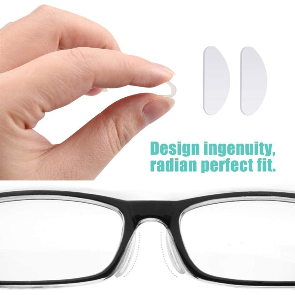Næsebeskyttelse til briller silikone gennemsigtig 5 par (19 mm)