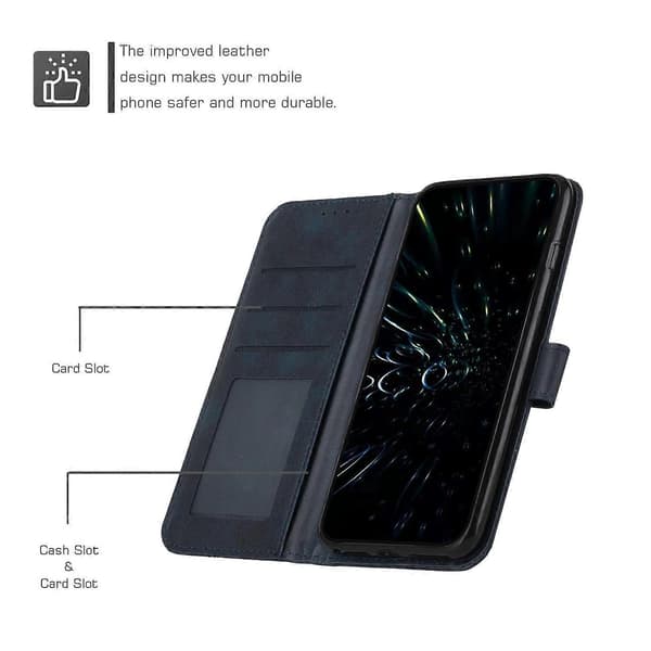 (Ny) För Tecno Camon 18 Premier Sömnad Kalv Textur Spänne Läder Telefonfodral Blue