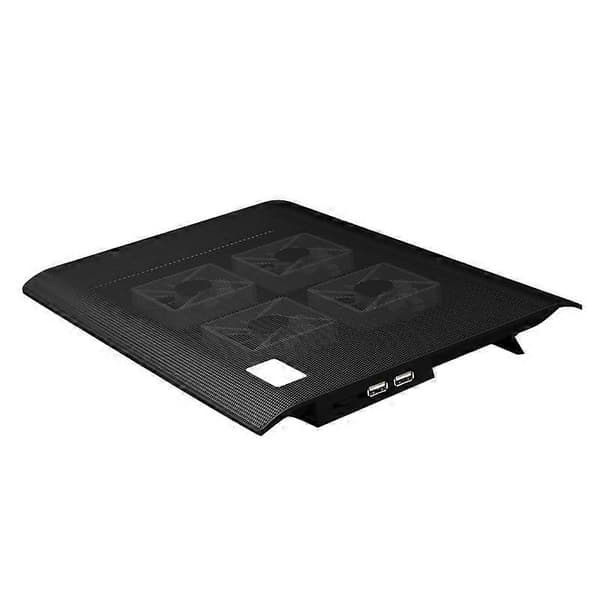 NUOXI L112A Fire Blæsere Justerbar Hastighed Lydløs Notebook Computer Kølebase USB Køleplade med 2 x USB-porte Svart