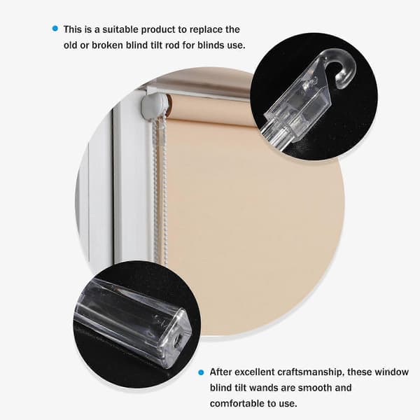【YD】8pcs Plastic Blinds Vertical Blinds Replacement Wands 17 Inch Blind Wands with Hook