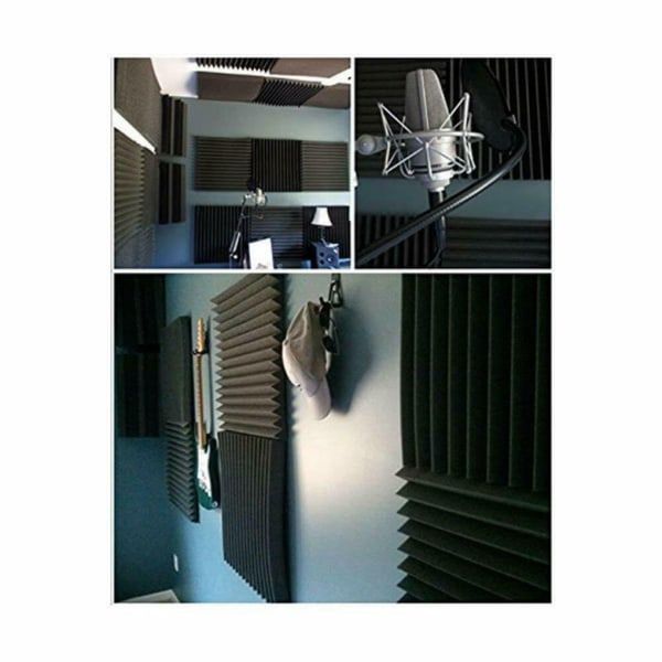 24ST 30*30*2,5 cm Ljudisolering Akustisk Wedge Studio Absorption Grey 12pcs
