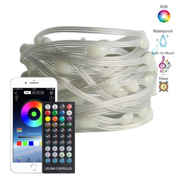2M LED Bluetooth Fjärrkontroll USB Garland Lampa RGB Julljus 2M-20led
