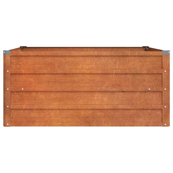 【YD】vidaXL Højbed rustent 100x100x45 cm rustfrit stål Brun 6140
