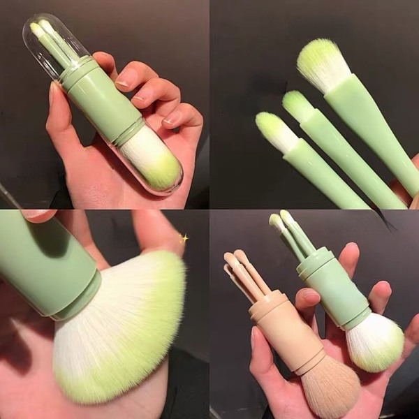 4st/ set 4 i 1 infällbar sminkborste Bärbar Skin Color