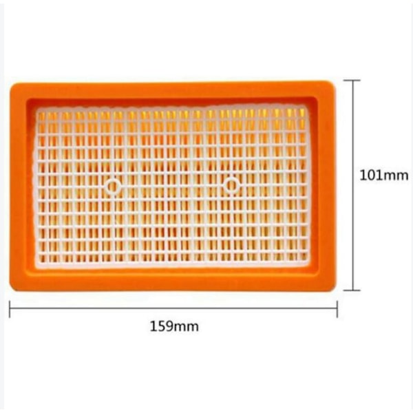 Pakke med 2 erstatningsfiltre for Kärcher støvsugere WD4 WD5 WD6 MV4 MV5 MV6 Plissert flat