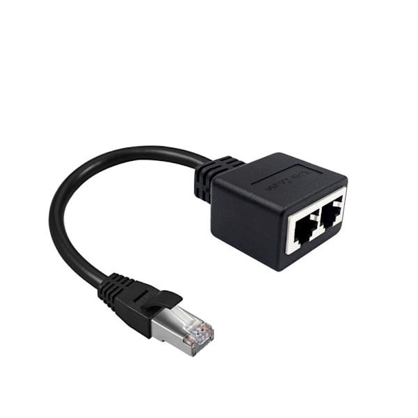 Netværksadapter RJ45 1 til 2, RJ45 En dobbeltadapter til mænd og kvinder, 22 cm