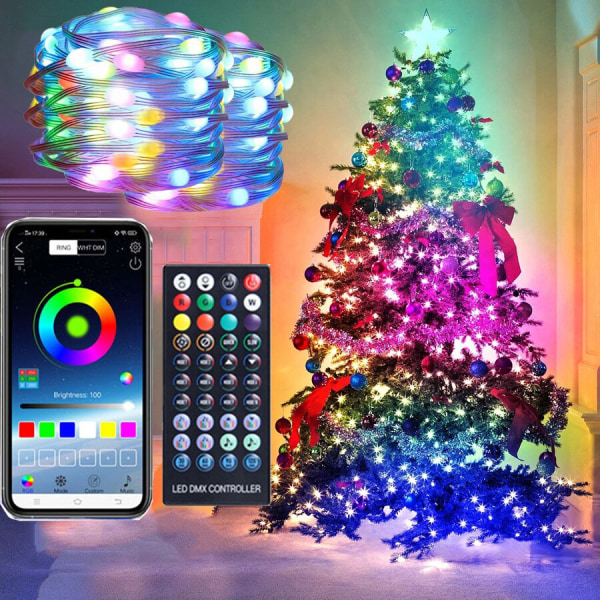 20M LED Bluetooth Fjernbetjening USB Garland Lampe RGB Julelys 20M-200led