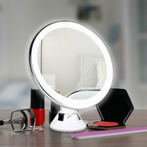 Makeup Sminkspegel med 10X lampor LED-förstoringsspegel Vit White