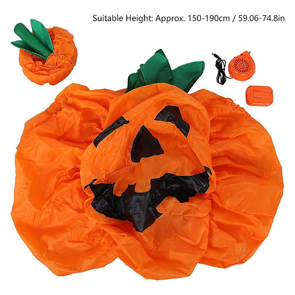 Halloween oppblåsbart gresskarkostyme for voksne oppblåsbart gresskarkostyme Morsomt gresskaransikts jumpsuit Halloween fest maskerade