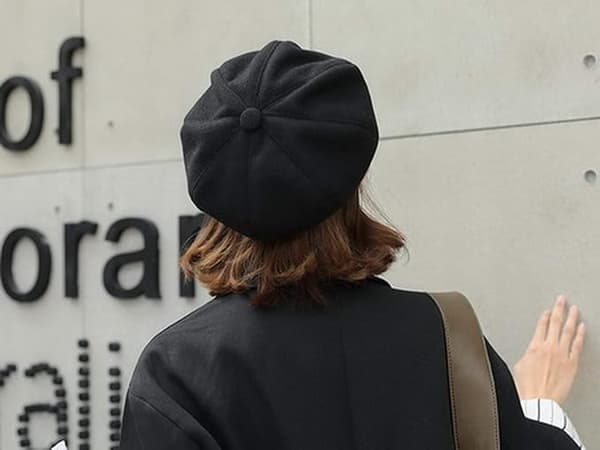 Dame Newsboy-hatt Cabbie Caps Beret Topp Vinter-max