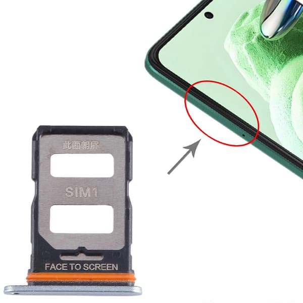 (Ny) For Xiaomi Poco F5 SIM-kortskuff + SIM-kortskuff Silver