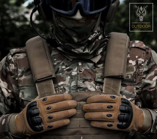 Robuste Fullfingerhandsker: Militærstil til Alle Udfordringer! Sort Svart M