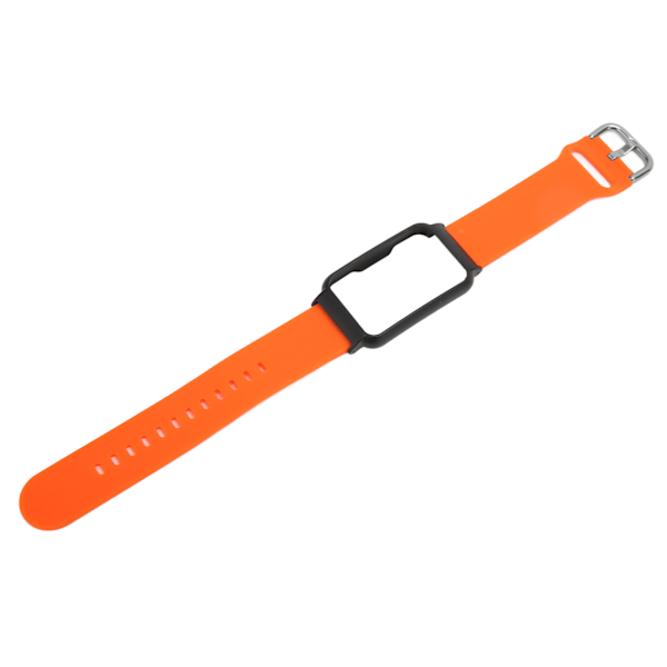 Justerbar 20 mm vandtæt blød silikone urrem med etui til OPPO Free Orange + Sort Skal