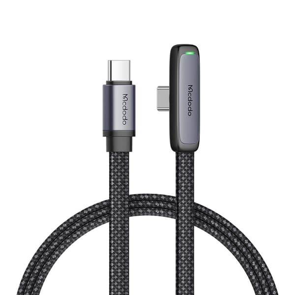 【YD】Mcdodo 1,8 m 65 W PD USB-C - USB-C kulmakaapeli, musta 95