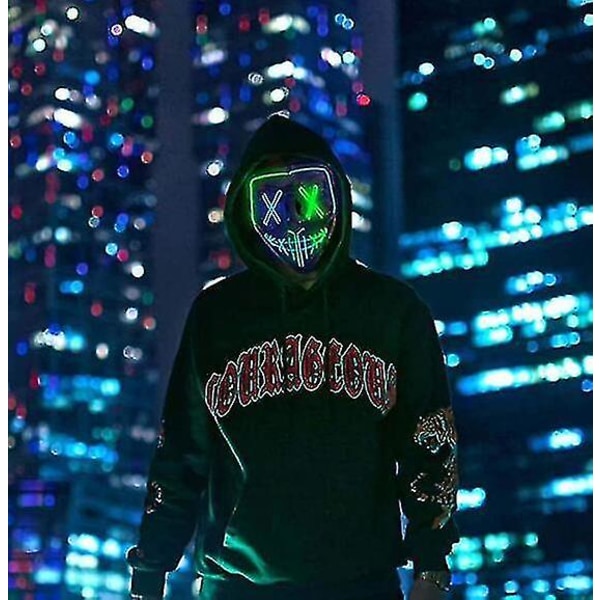 Led Purge Mask Light Up Skrämmande mask för Cosplay kostym