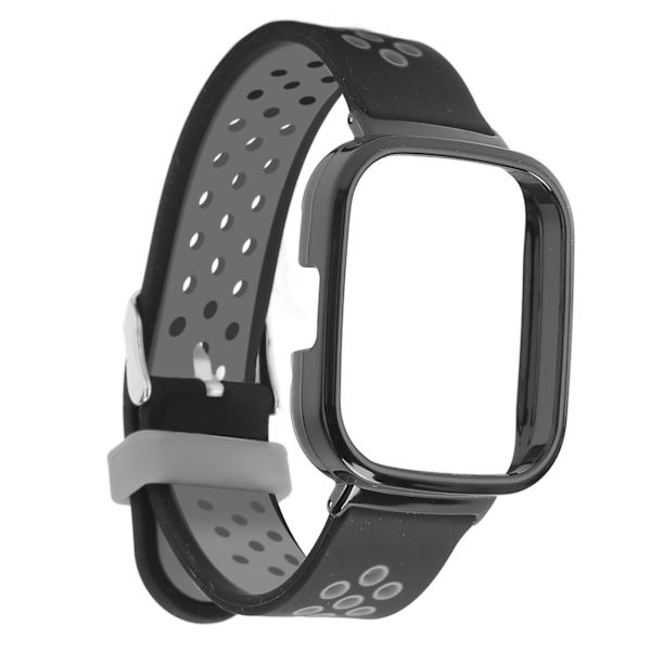 2 i 1 Udskiftningsrem til Redmi Watch 3 - Hurtigudløsning Blød Silikone Svedtæt Smartwatch Armbånd i Sort Grå