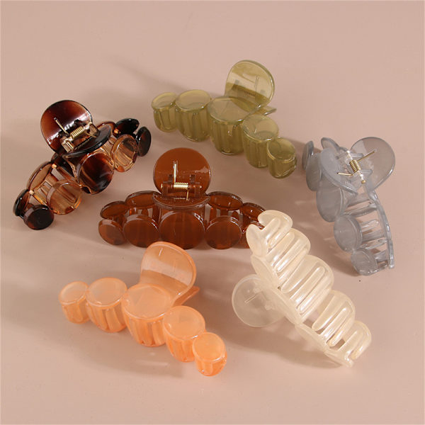 Women Transparent Round Barrettes Hair Hair Clips Headwear Hair