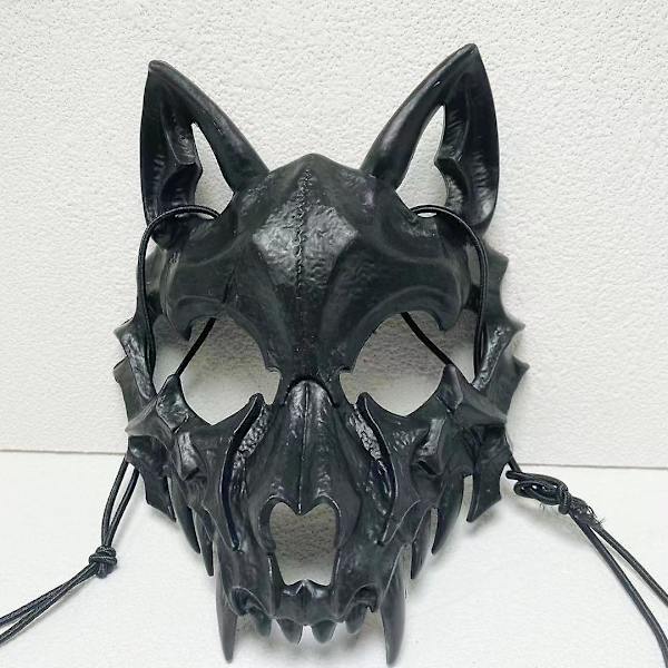 Resin Half Face White Skull Skrämmande masker
