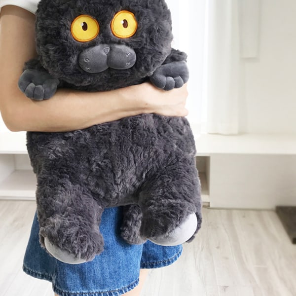 Cat Plush Cute Plushies, Cat Plush, Cat Stuffed Animals, Kawaii Plush Toys - 15 Inch (Black)