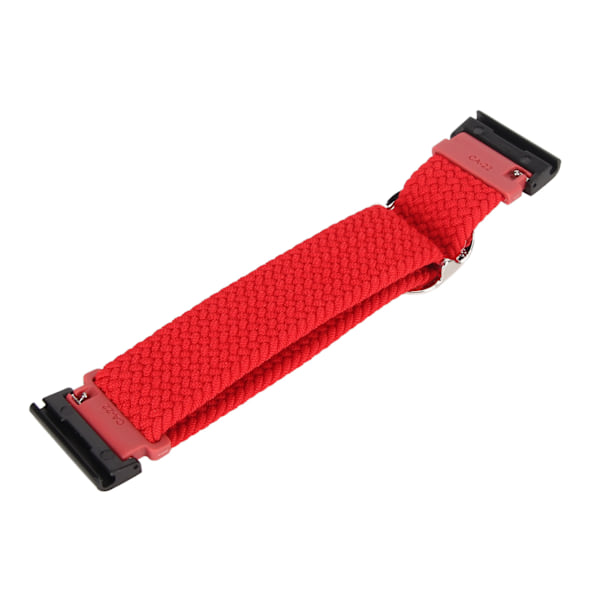 Justerbar 22 mm flettet urrem med 26 mm spænde - Elastisk erstatningsrem til Fenix 7X (Rød)
