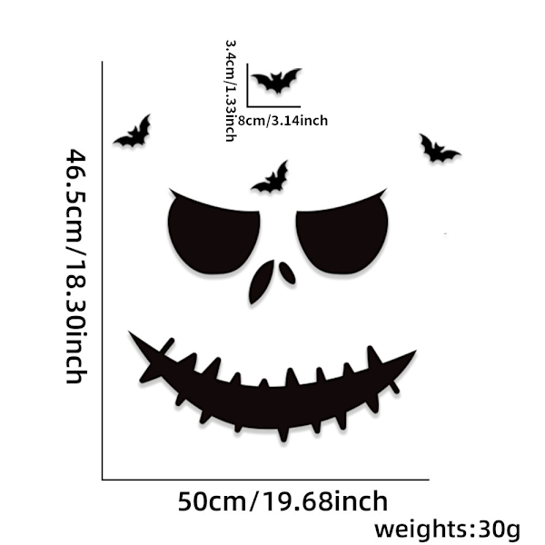 Halloween-dekorasjon skjeletthånd gresskar dørklistremerke spøkelsesfest dekorasjon filt stoff veggklistremerke Scar