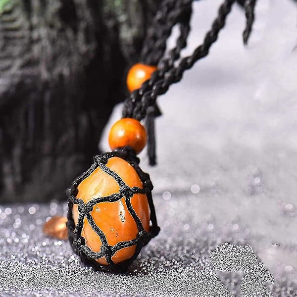 Förpackning med 12 Crystal Rough Mesh Bag Vävde Halsband