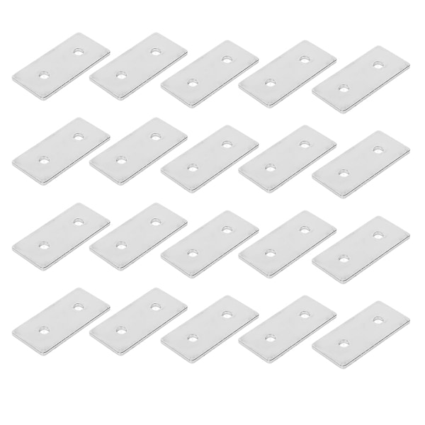 20-pakks Flat Mending Plates i Karbonstål - Reparasjonskoblinger for Aluminiumprofiler 2860