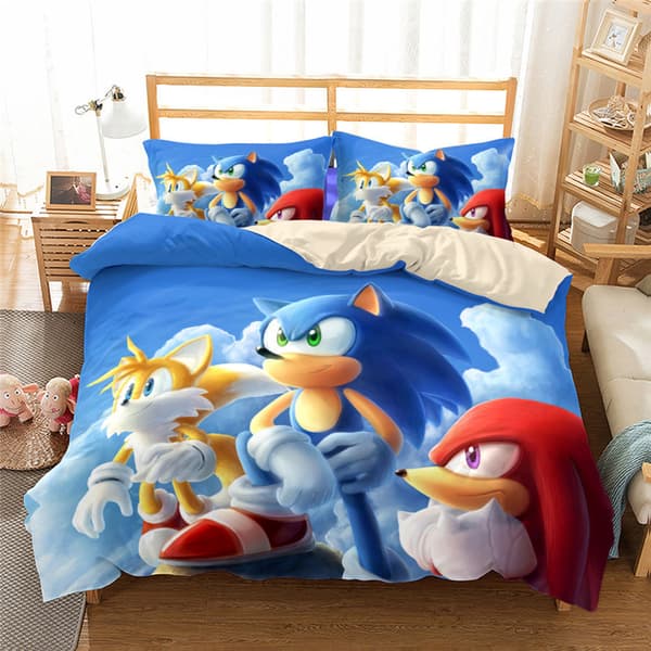 [YD]Sonic the Lightning Trykt Sengetøy Sett - sonic16 SINGLE 135x200cm