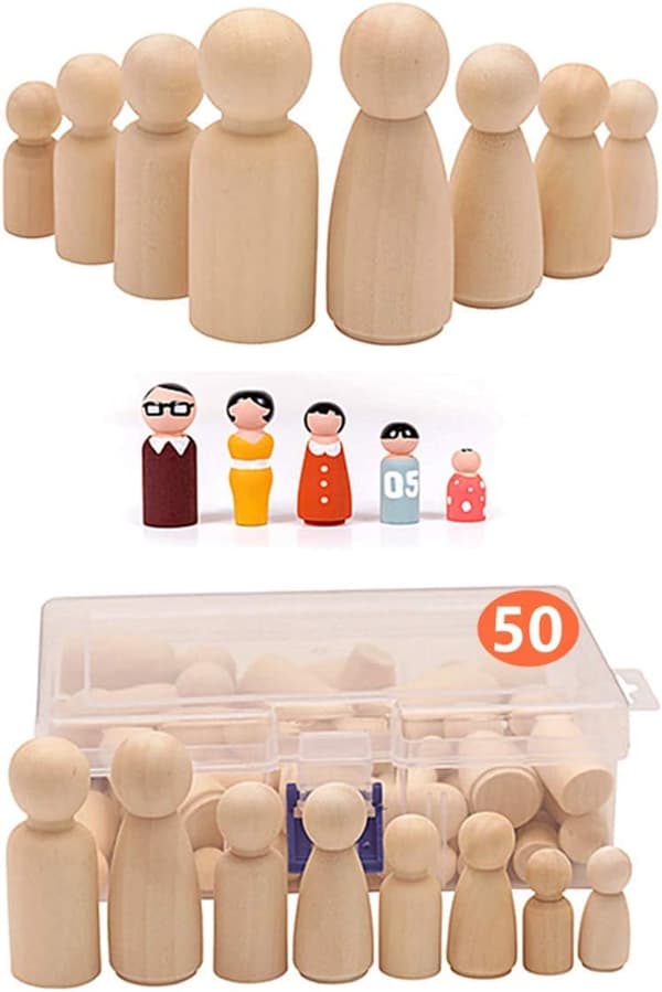 【YD】50 st hängdockor i trä, figurer för barn att måla