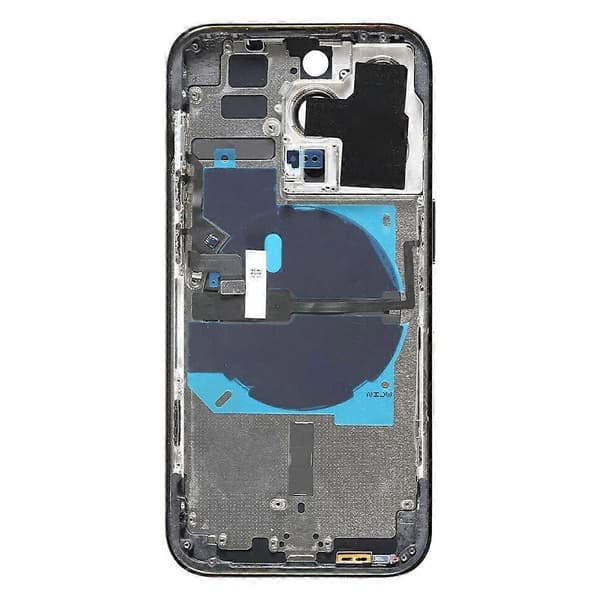 (Ny) För iPhone 14 Pro Batteribaksida med Ström + Volym Flexkabel + Trådlös Laddningsmodul Black CE EU Version