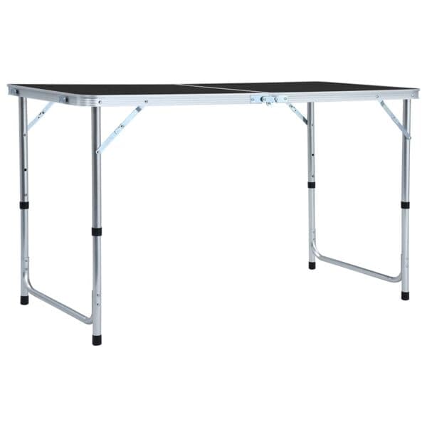 【YD】vidaXL Folding Camping Table Grey Aluminum 120x60 cm Grey grå