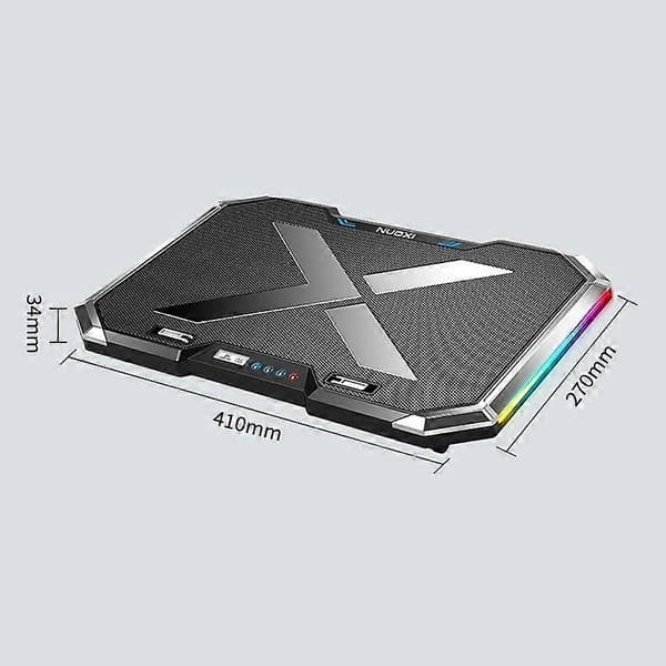 NUOXI Q8 Notebook Radiator LCD-skärm Knappstyrd RBG-luminiscens Dator Kylbas Black