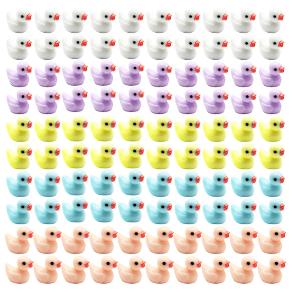 st Mini Resin Duck Miniature Duck Figurer Micro Fairy Gard Multicolor 100