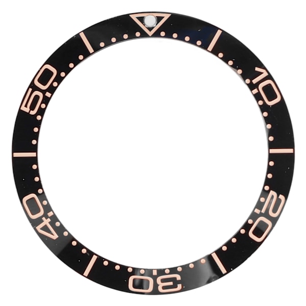 Keramisk Klockring - 38mm Professionell Bezel Insats Ersättningsdel för Urmakare med Svart Bas och Roséguldsiffror