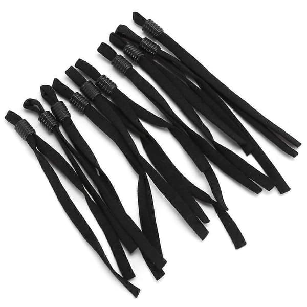 200 st elastiska band justerbart spänne stretchig öronögla rep snöre för sömnad Black Cylindrical
