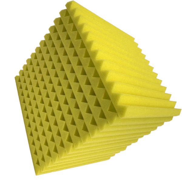 24 STK 30*30*2,5 cm Lydisolering Acoustic Wedge Studio Absorpsjon Yellow 24pcs