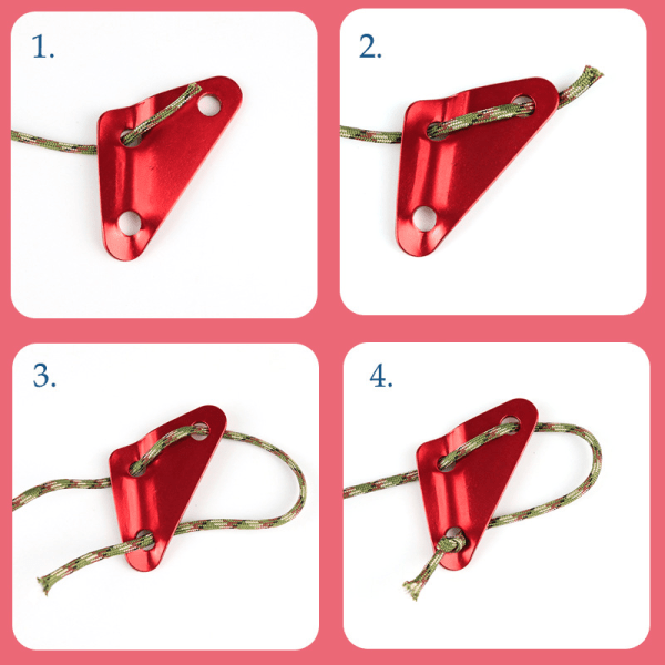 Aluminum alloy tent drawstring adjuster 7.5*4*5cm red 8 pcs