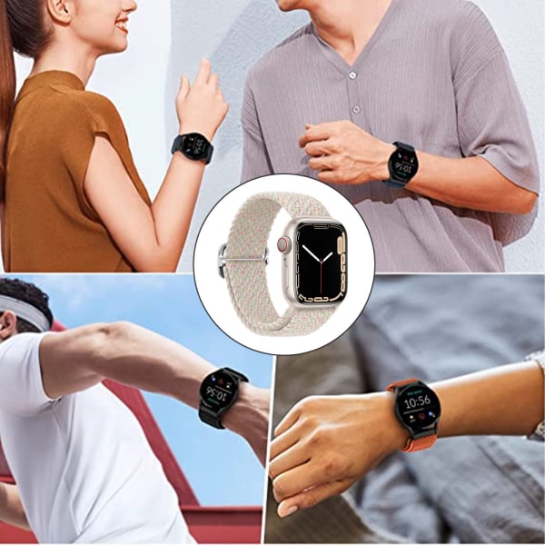 Justerbar vevd iwatch-rem (42/44/45 mm, fargerike stjerneprikker) Style 6