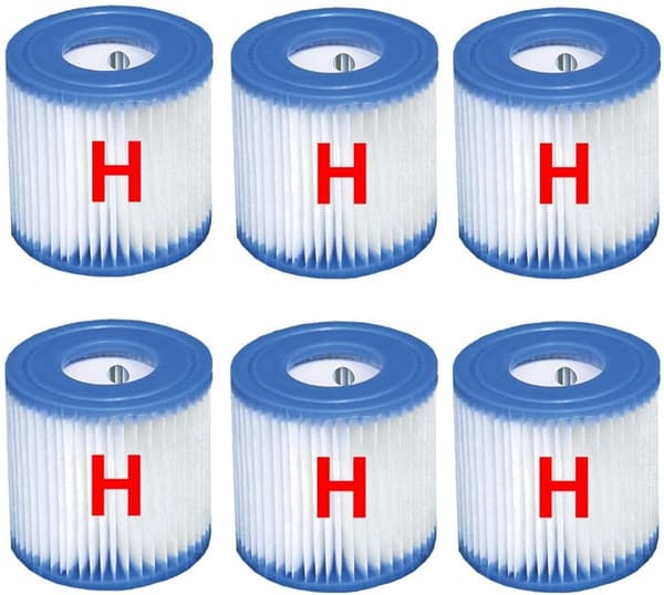 [YD]Velegnet til Intex Poolfilter 6 stk - til patron Type H til pumpeudskiftningsfilter Svømning til 29007/29008_yu