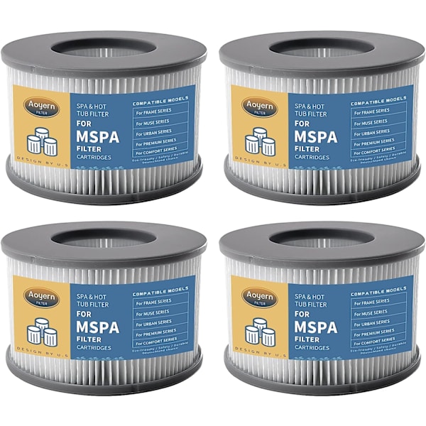 4 filterpatroner til Mspa boblebadsfilter, poolfilter