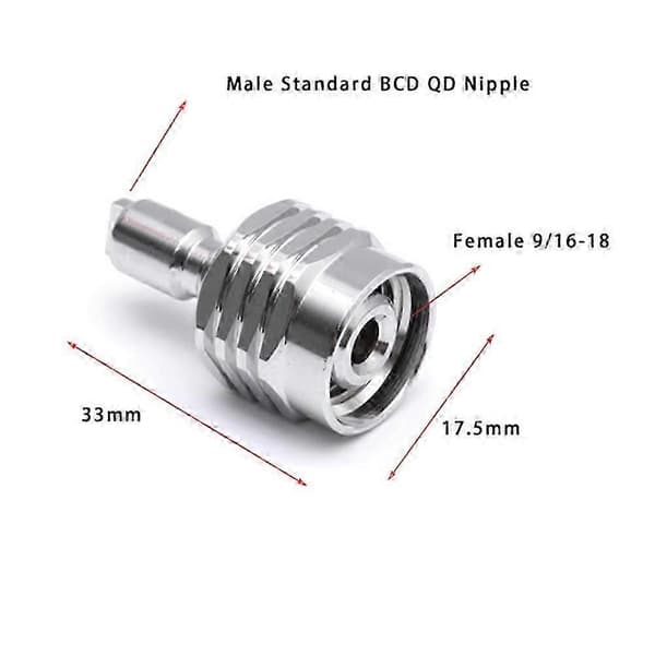 Dykkeradapter Han- og Hun- 9/16 til BCD Standardforbindelser Dykkerdel til Regulator Mellemtryksslanger QV